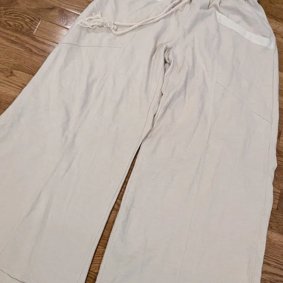Free People FP Beach Cream Wide-Leg Pants Small - Picture 3 of 15
